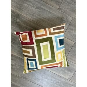 Pier One Mid Century Modern Pillow Geometric Mod Square Abstract Art Deco Retro
